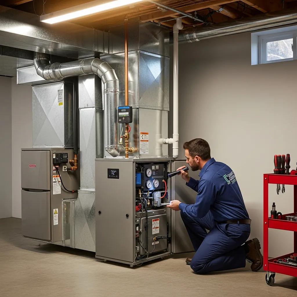 HVAC Blog 18 Modern HVAC system in a residential setting highlighting air conditioning and furnace